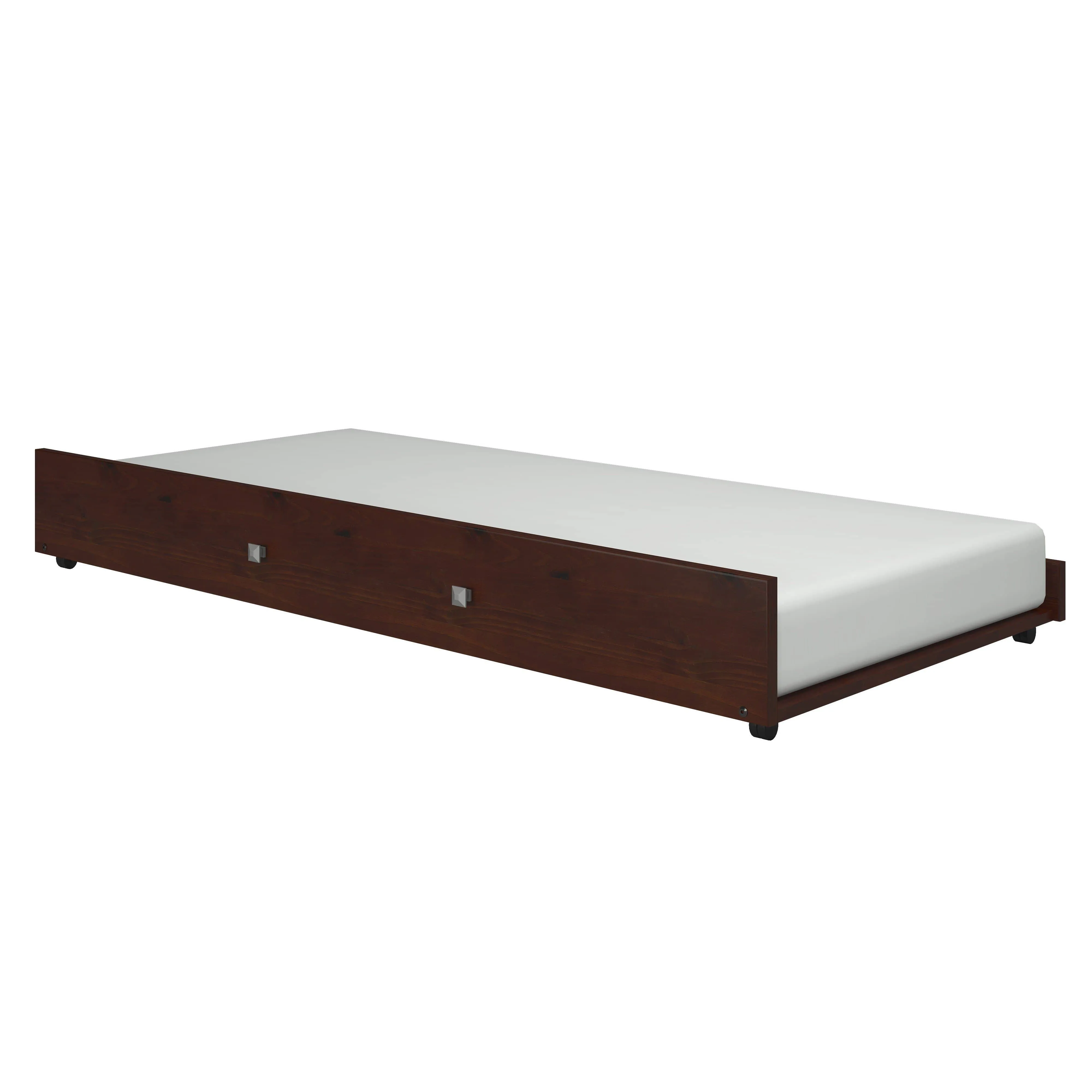 Ian Modern Dark Wood Twin over Full Bunk Bed with Trundle