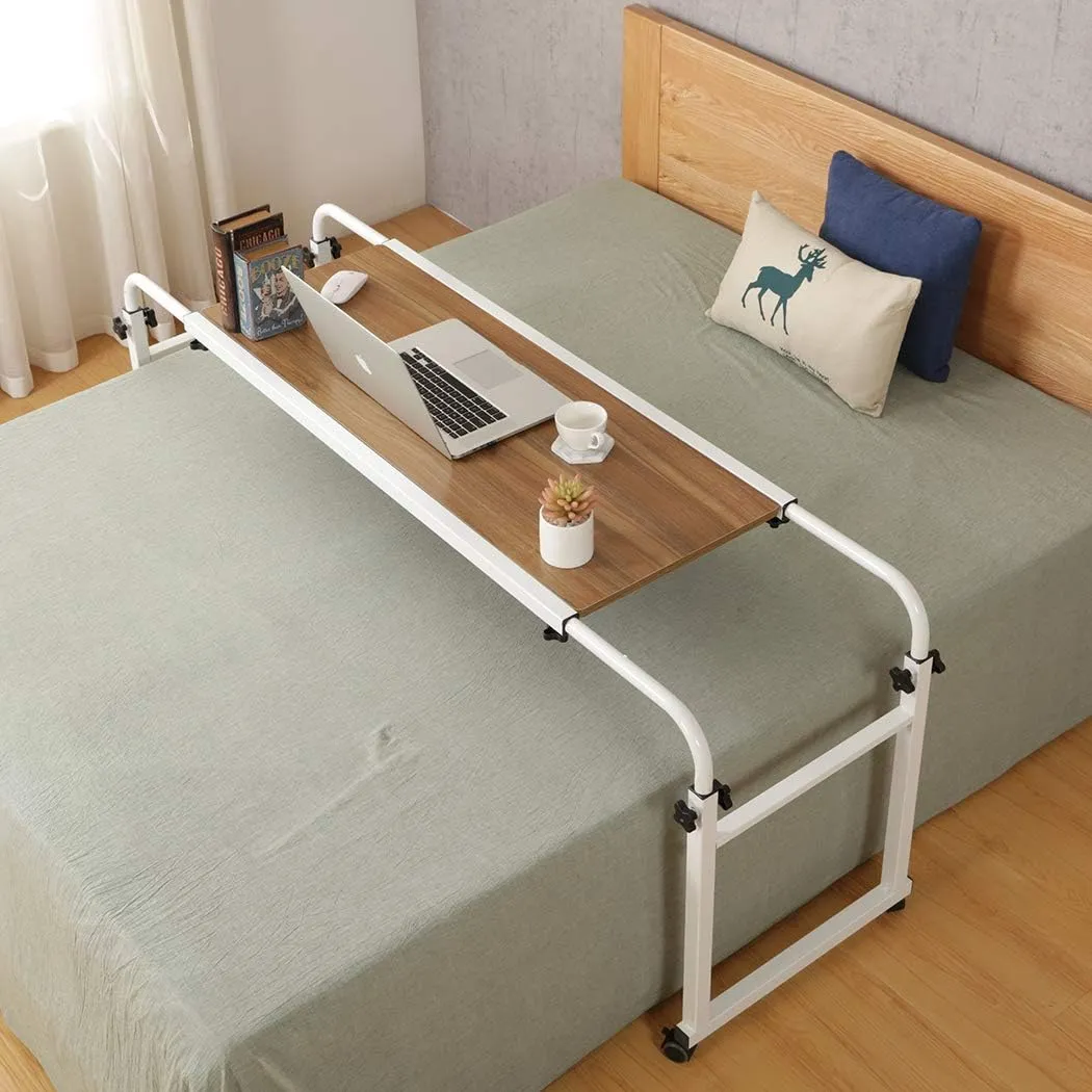 ITEM# 0175   Overbed Desk Laptop Cart Laptop Desk with Wheels Over Bed Desk Adjustable Overbed Table with Wheels King Queen Bed Table Bed Table on Wheels Overbed Laptop Table