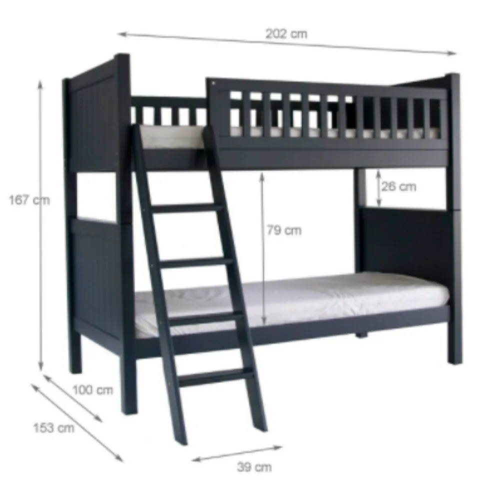 Little Folks Furniture - Fargo Bunk Bed in Painswick Blue
