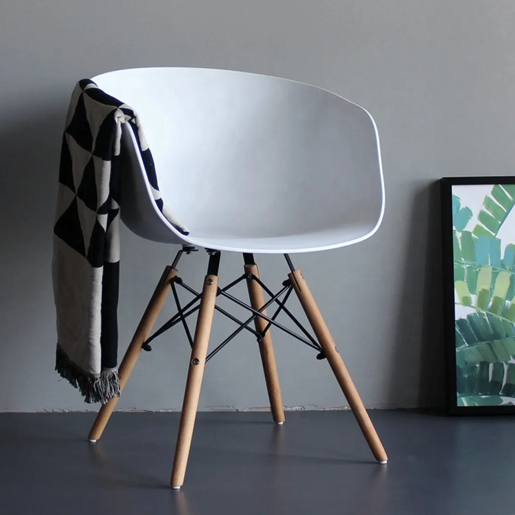 Modern Curved Back Café Chair - White