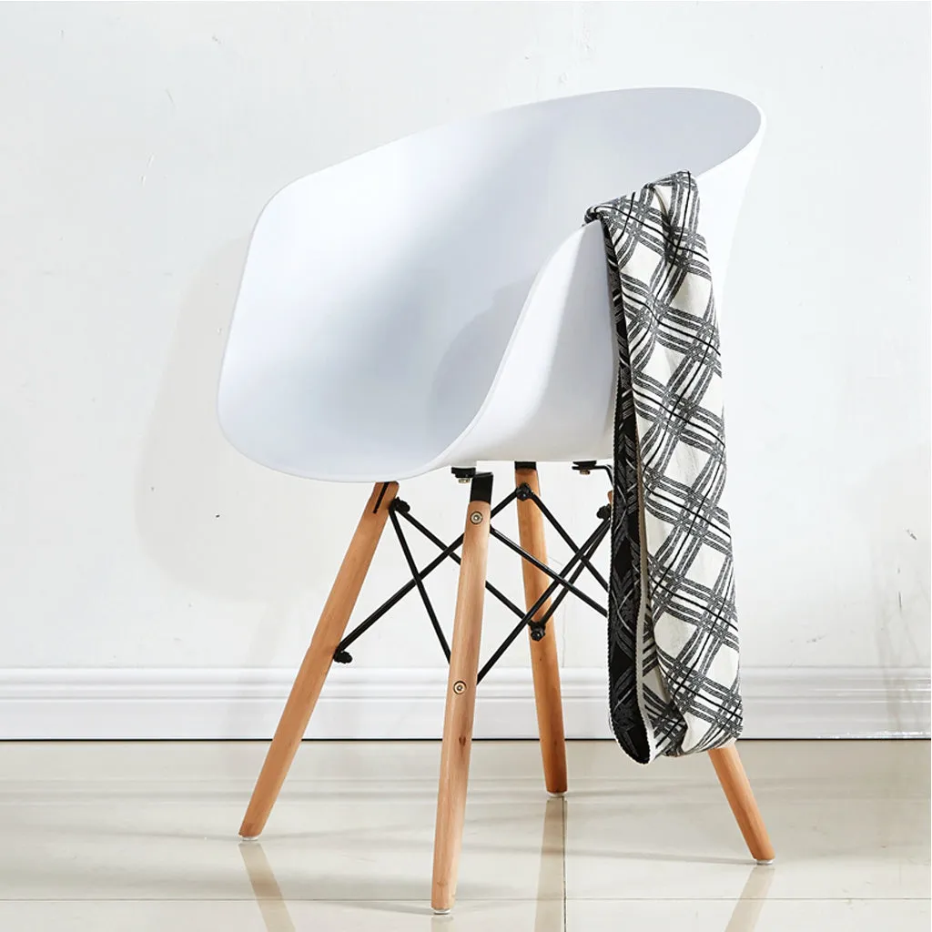 Modern Curved Back Café Chair - White