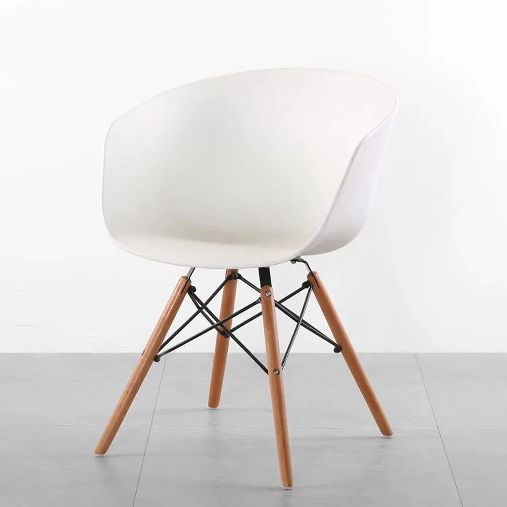 Modern Curved Back Café Chair - White
