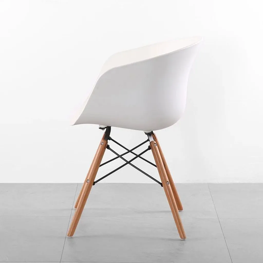 Modern Curved Back Café Chair - White