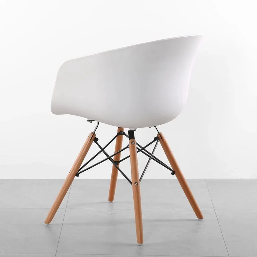 Modern Curved Back Café Chair - White