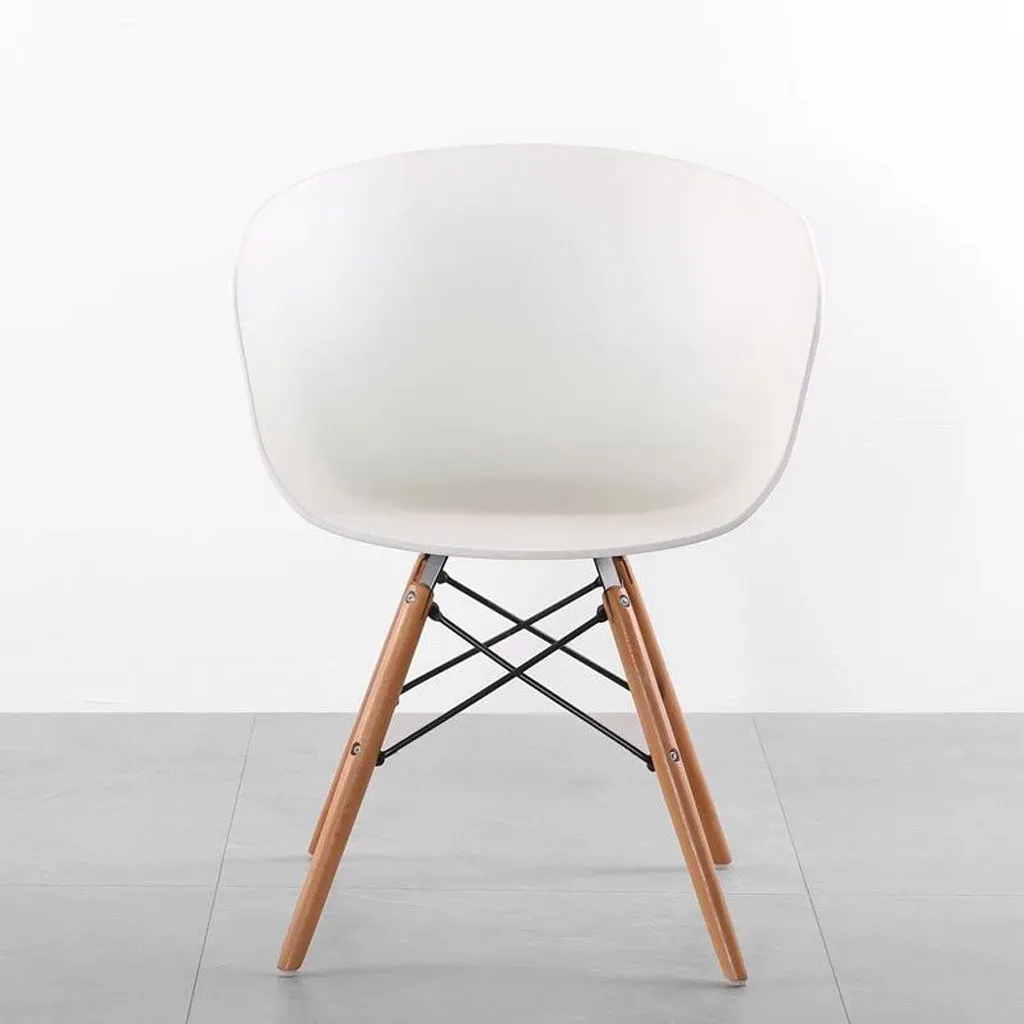 Modern Curved Back Café Chair - White