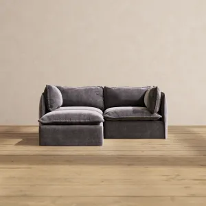 Modular Performance 2-Seater Sectional in Cinder | Deluxe Blend