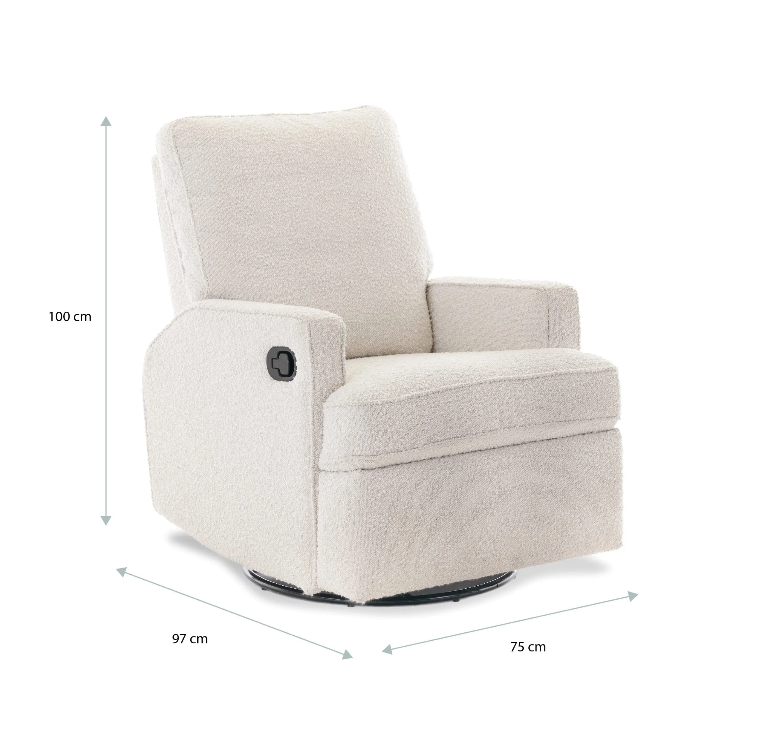 Obaby Madison Swivel Glider Recliner Chair - Boucle (Pre Order End May)
