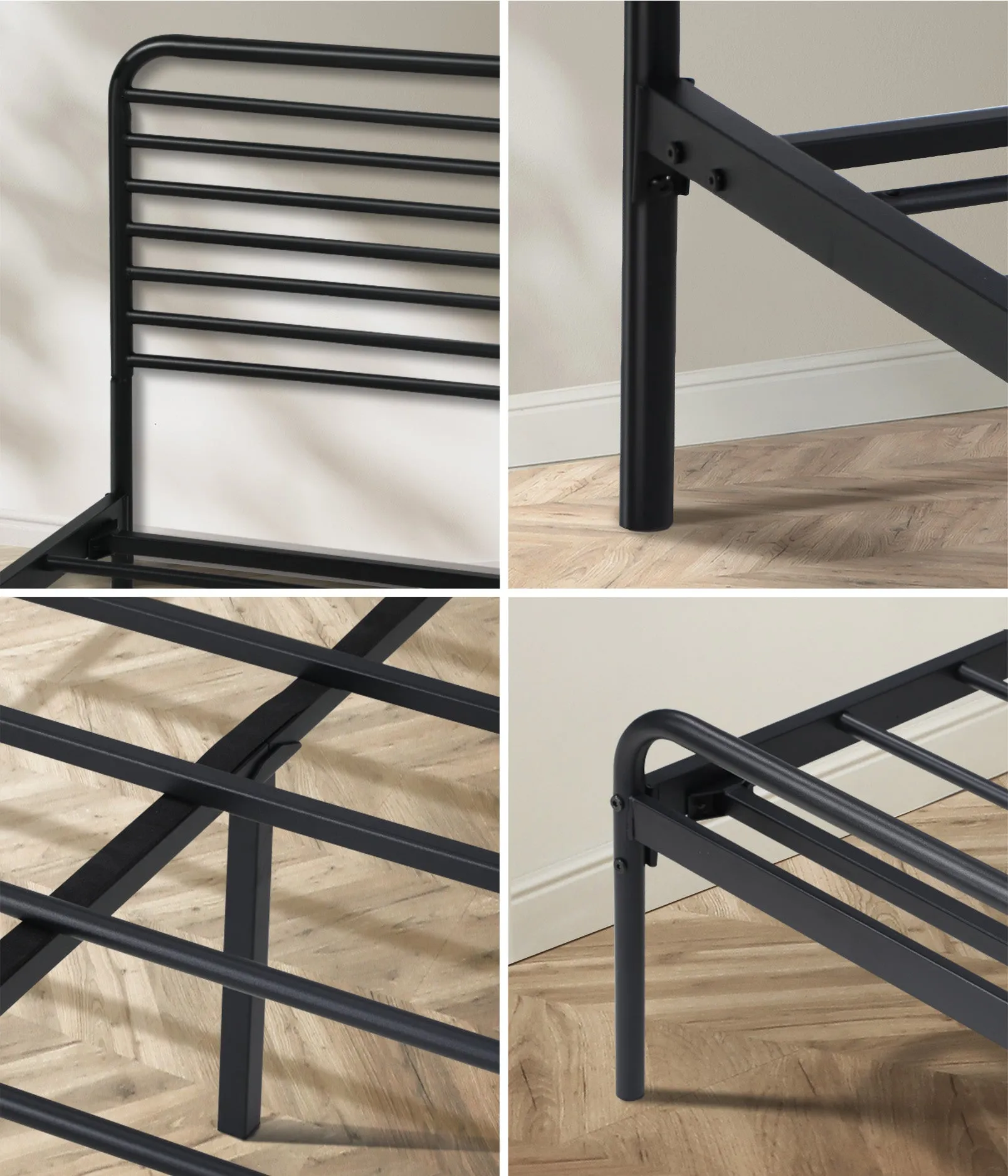 Oikiture Metal Bed Frame King Single Size Bed Base Beds Platform
