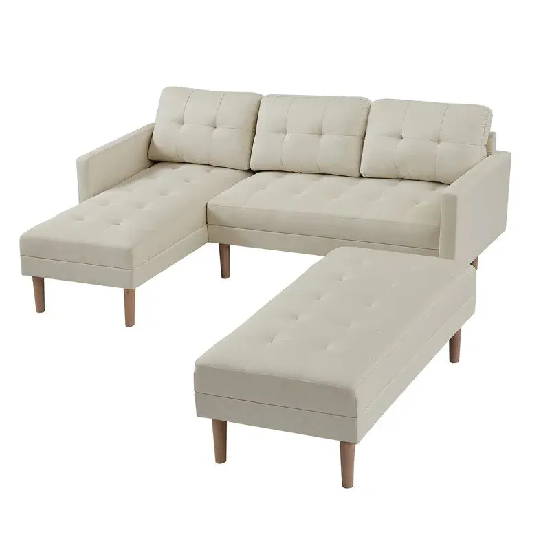 Practo Modern Suede Sofa Set in Suede With Setty
