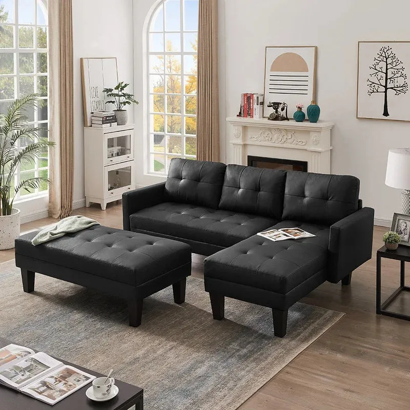 Practo Modern Suede Sofa Set in Suede With Setty