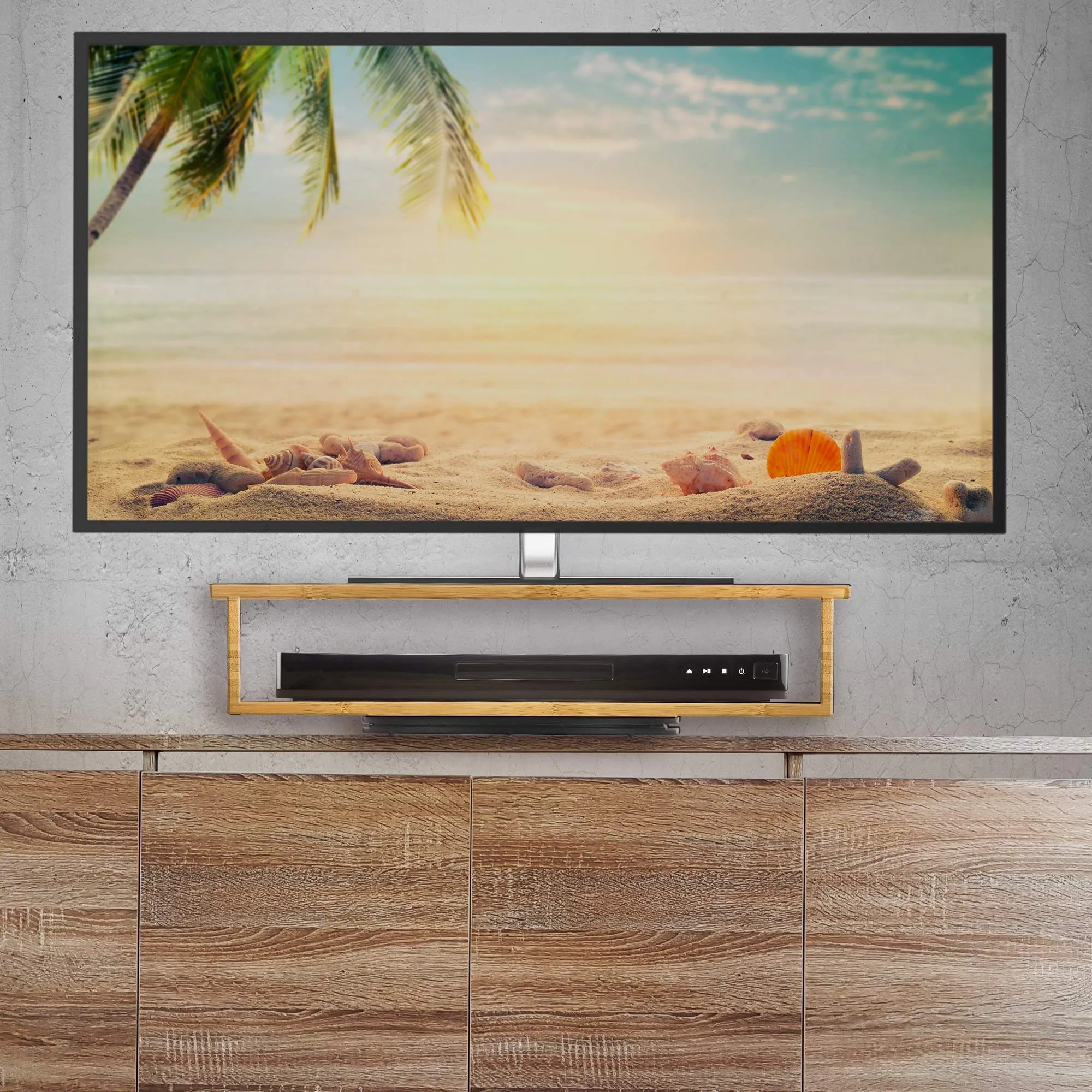 Prosumer's Choice Bamboo 360 Rotating 2 Tier Computer Monitor Stand and Shelf Riser