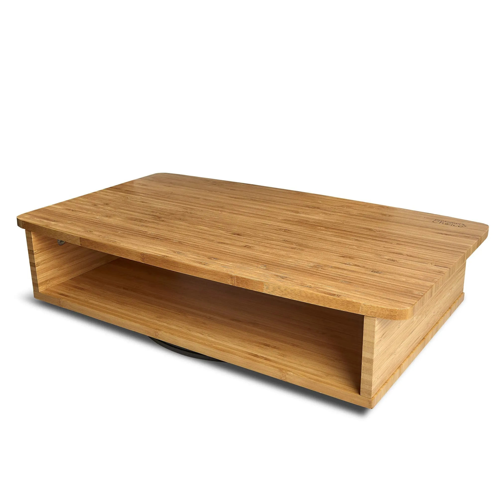 Prosumer's Choice Bamboo 360 Rotating 2 Tier Computer Monitor Stand and Shelf Riser