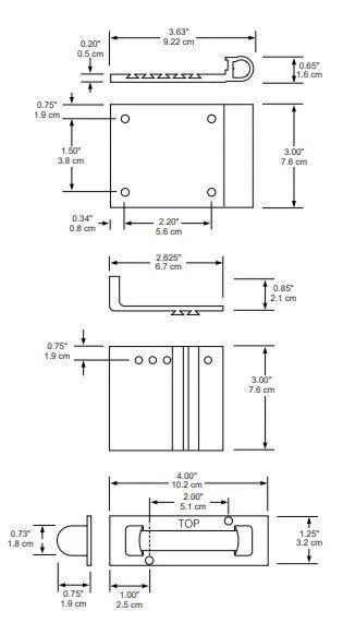Sentrol Curtain door overhead contact with stainless steel armored cable, 2302A-L