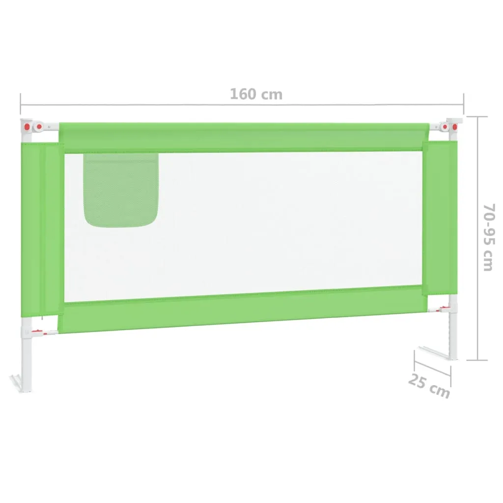 Toddler Safety Bed Rail Green 160x25 cm Fabric