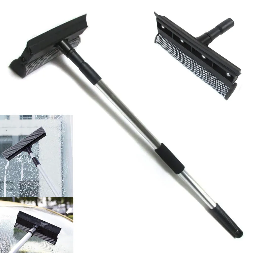 Window Squeegee Cleaner 38" Extendable Long Handle Car Cleaning Window Glass